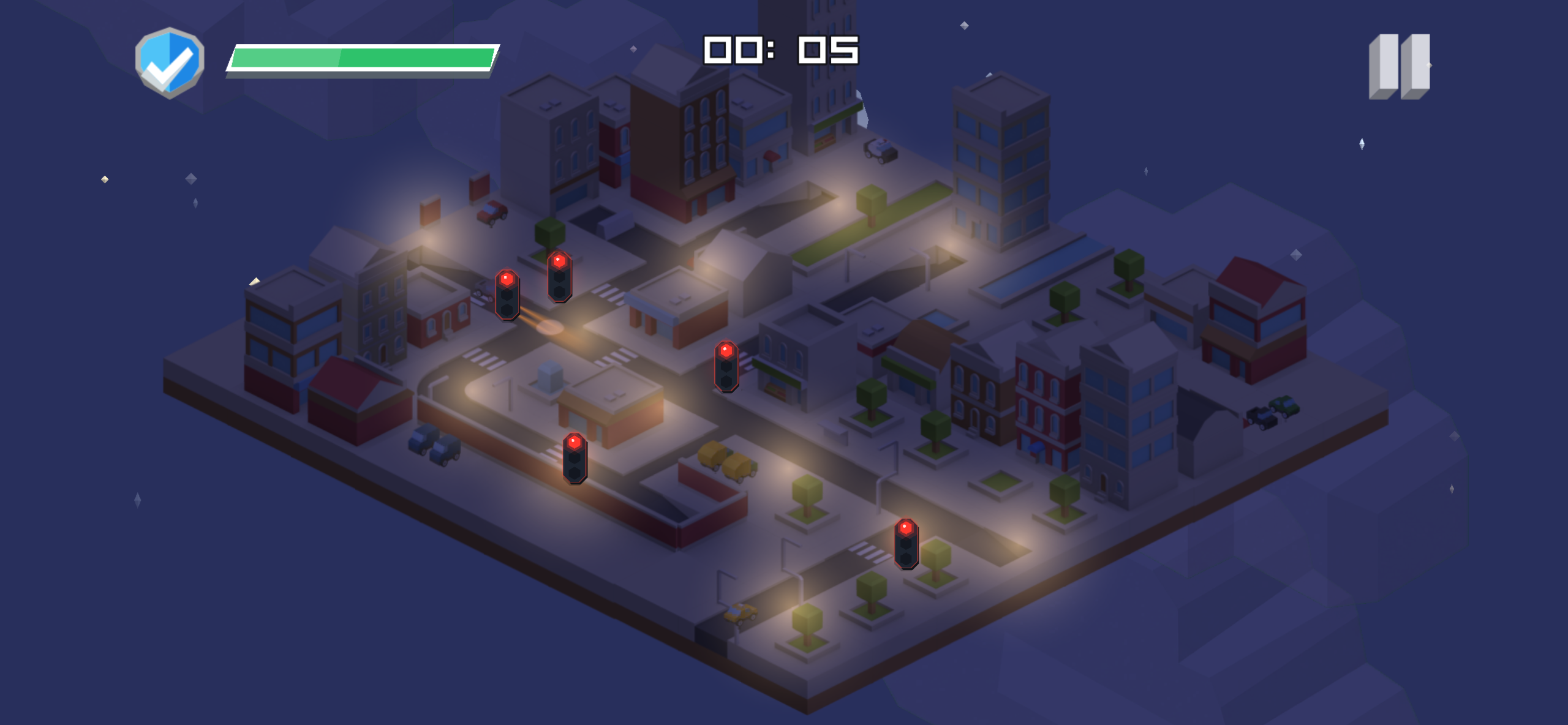 Crossroad Chaos gameplay during a nighttime level